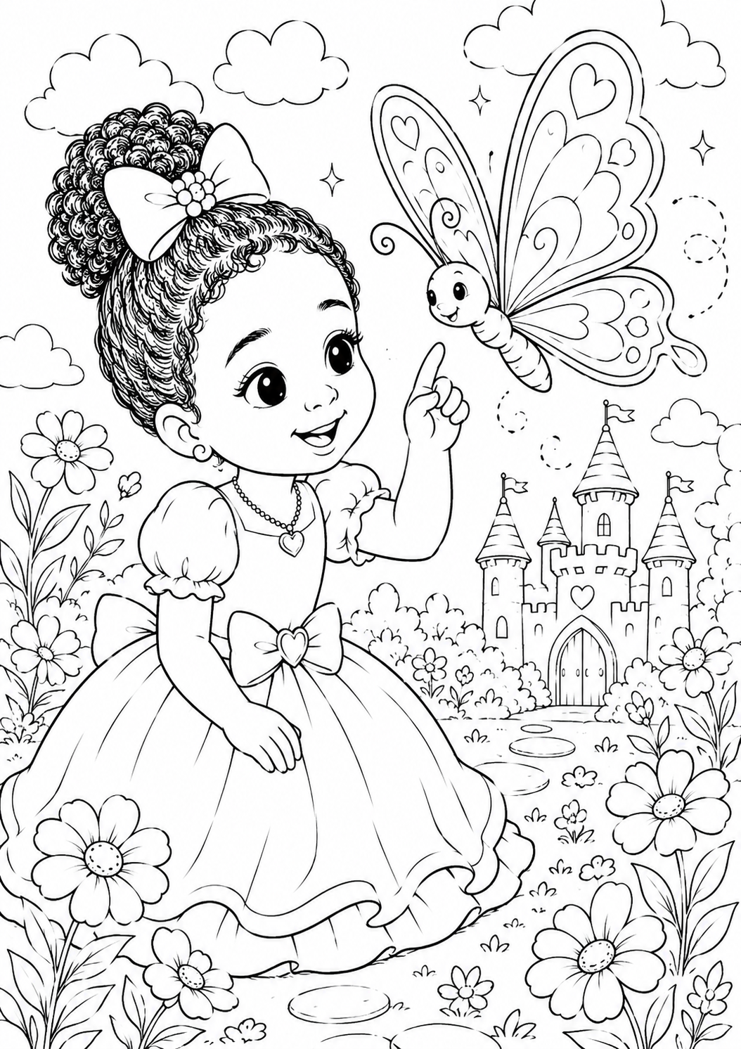 Página para colorir — tema Princesas