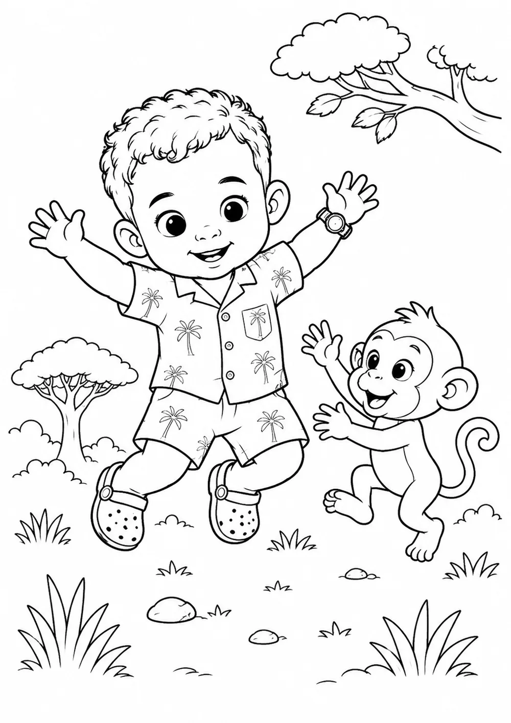 Página para colorir — tema Safari