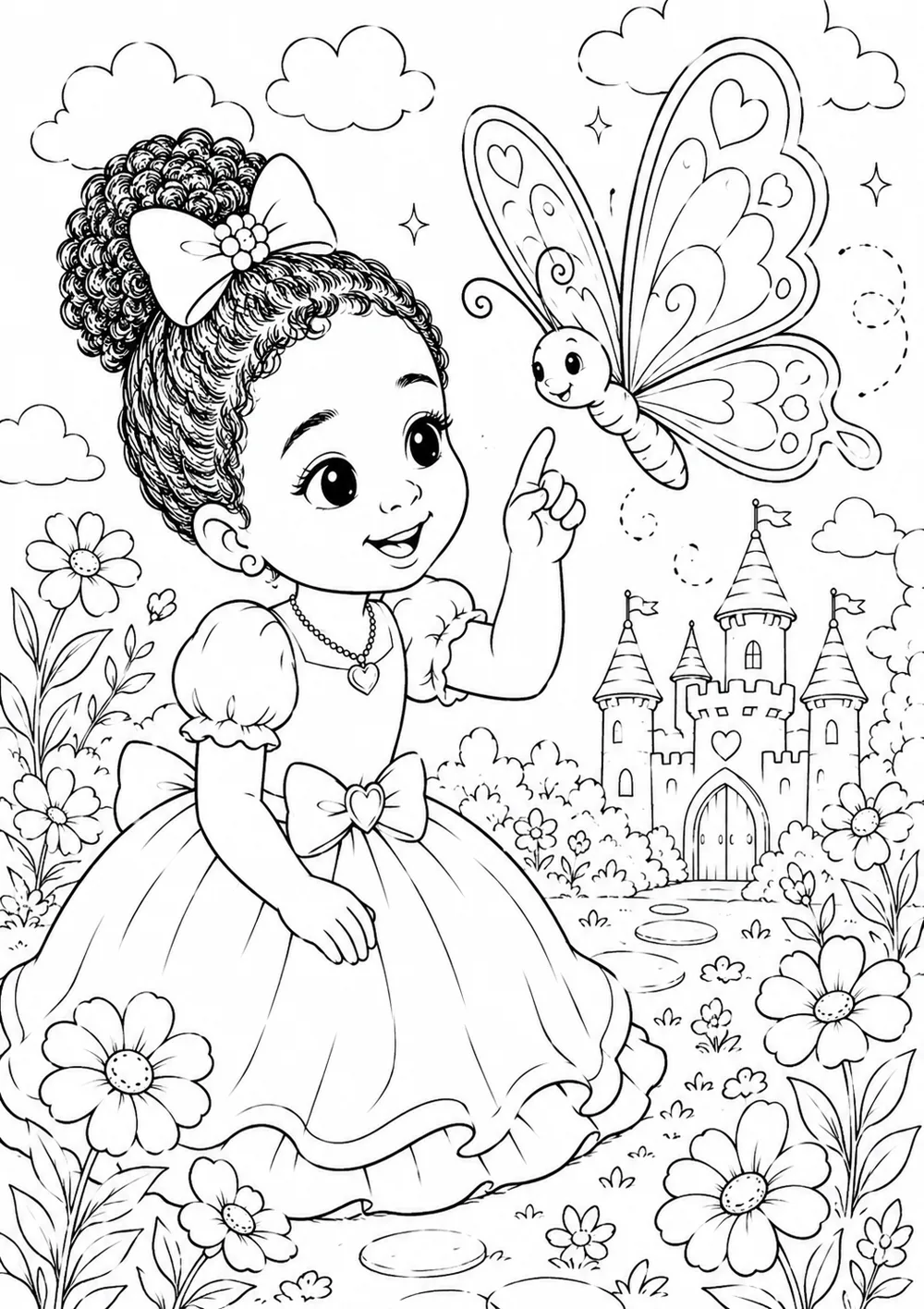 Página para colorir — tema Princesas