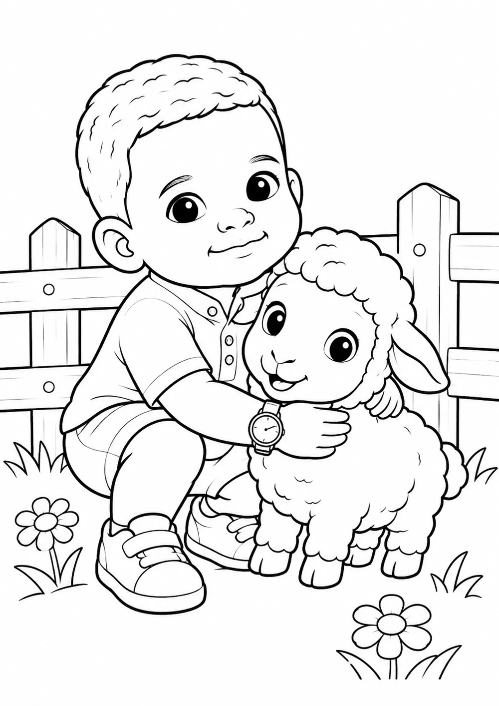 Página para colorir — tema Fazendinha